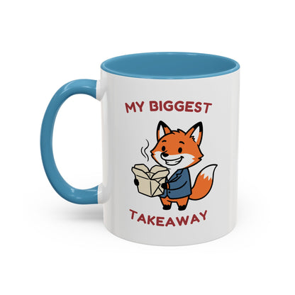 My Biggest Takeaway Fox Mug | Funny Office Meeting Pun Cup | Coworker Gift | Animal Humour Accent Mug 11oz 15oz