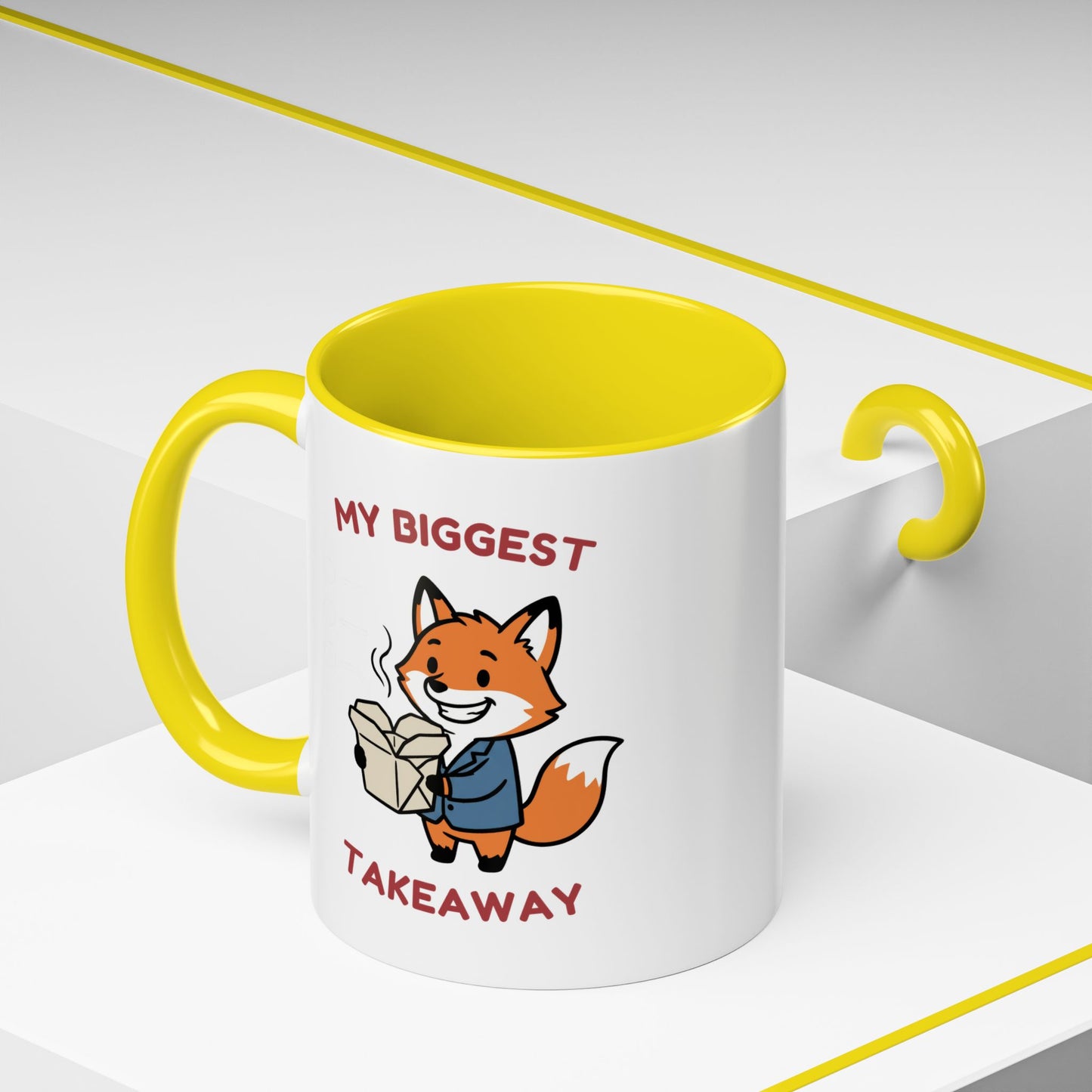 My Biggest Takeaway Fox Mug | Funny Office Meeting Pun Cup | Coworker Gift | Animal Humour Accent Mug 11oz 15oz