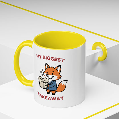 My Biggest Takeaway Fox Mug | Funny Office Meeting Pun Cup | Coworker Gift | Animal Humour Accent Mug 11oz 15oz
