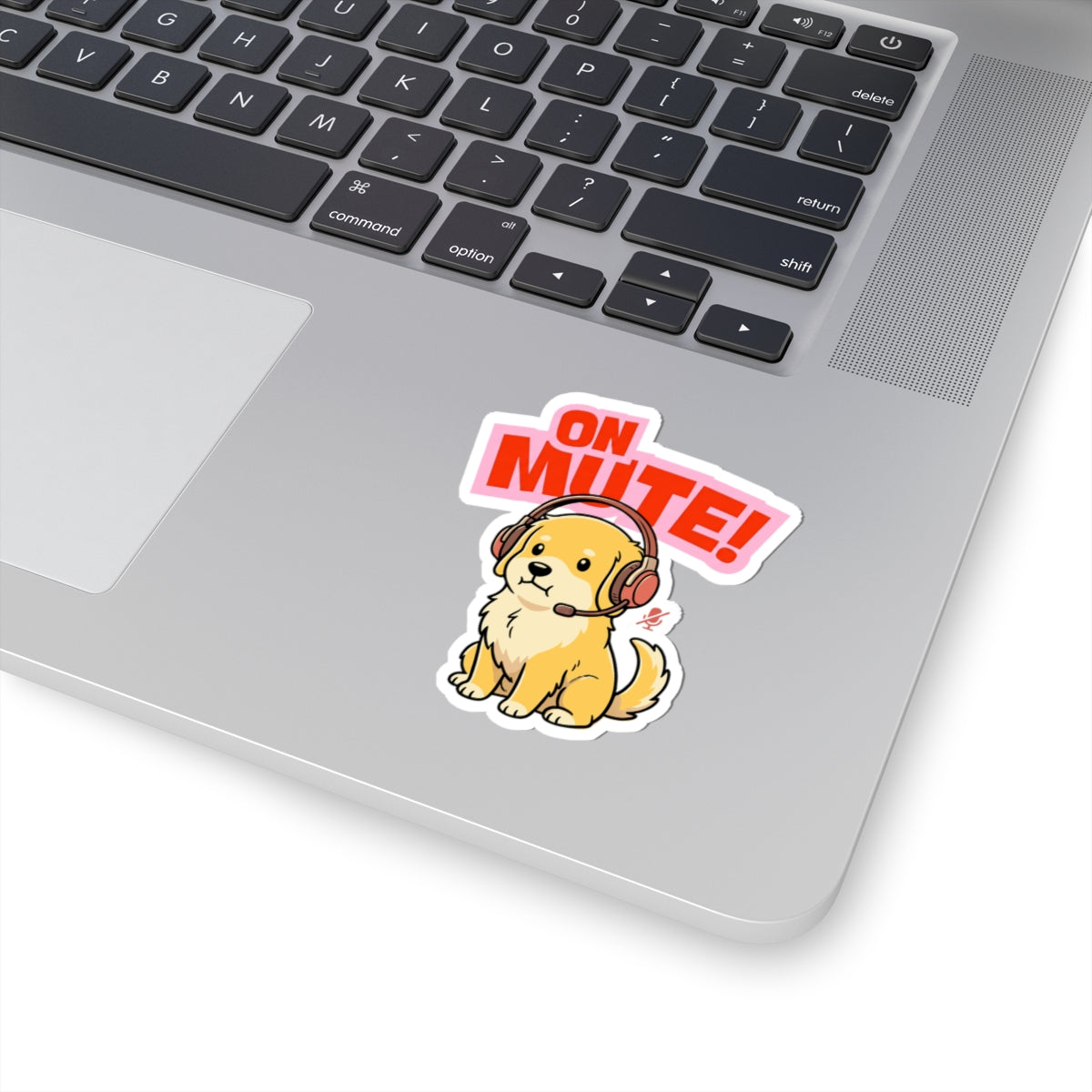 On Mute Dog Sticker | Funny Office Vinyl Decal – Agenda Animals