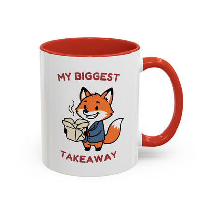 My Biggest Takeaway Fox Mug | Funny Office Meeting Pun Cup | Coworker Gift | Animal Humour Accent Mug 11oz 15oz