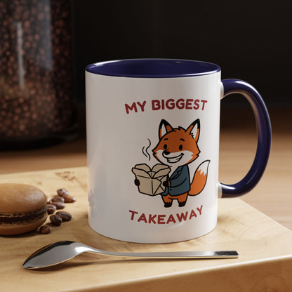 My Biggest Takeaway Fox Mug | Funny Office Meeting Pun Cup | Coworker Gift | Animal Humour Accent Mug 11oz 15oz