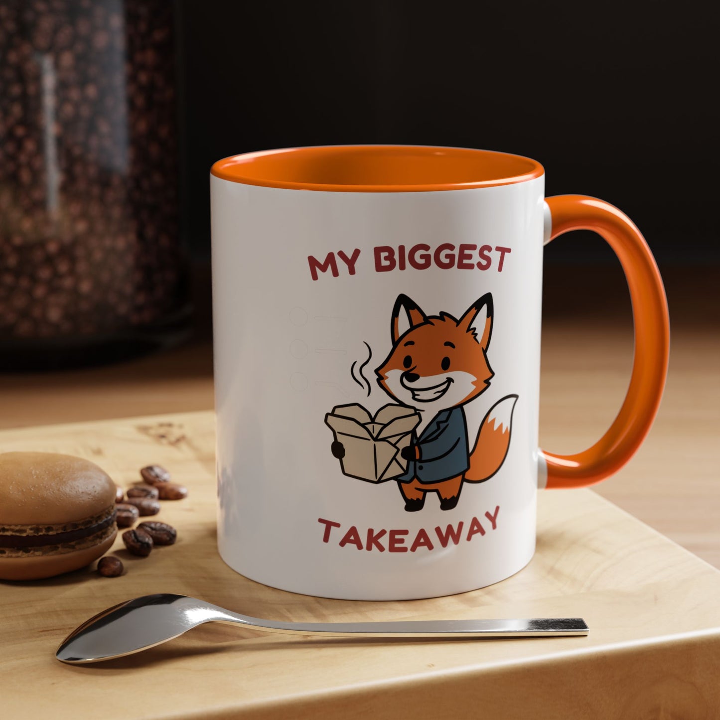 My Biggest Takeaway Fox Mug | Funny Office Meeting Pun Cup | Coworker Gift | Animal Humour Accent Mug 11oz 15oz