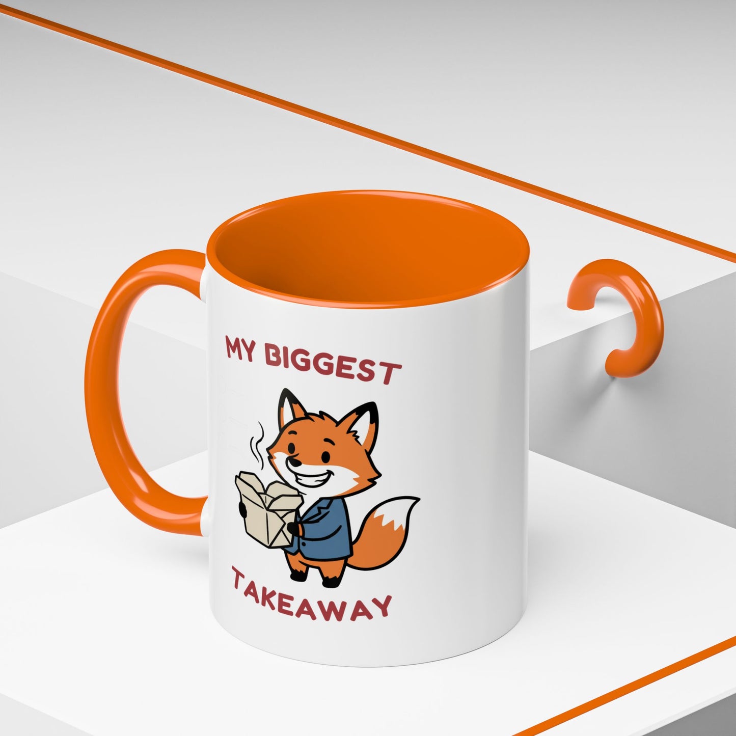 My Biggest Takeaway Fox Mug | Funny Office Meeting Pun Cup | Coworker Gift | Animal Humour Accent Mug 11oz 15oz