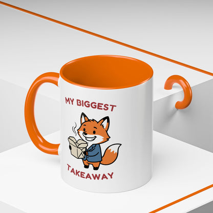My Biggest Takeaway Fox Mug | Funny Office Meeting Pun Cup | Coworker Gift | Animal Humour Accent Mug 11oz 15oz