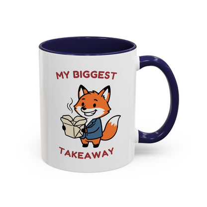 My Biggest Takeaway Fox Mug | Funny Office Meeting Pun Cup | Coworker Gift | Animal Humour Accent Mug 11oz 15oz