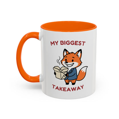 My Biggest Takeaway Fox Mug | Funny Office Meeting Pun Cup | Coworker Gift | Animal Humour Accent Mug 11oz 15oz