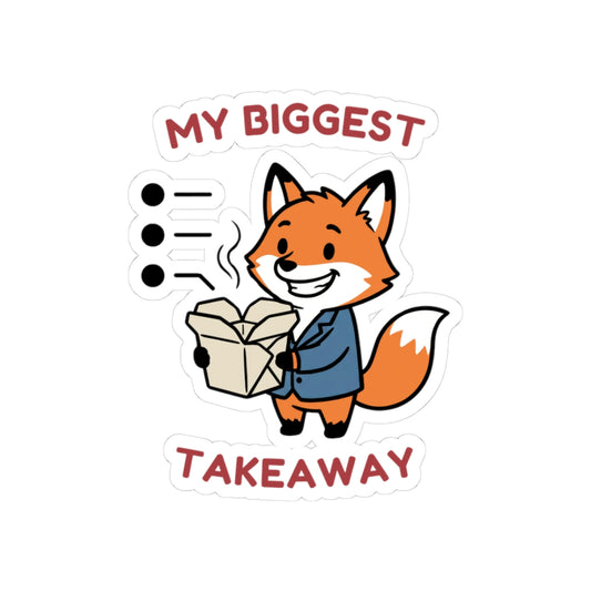 My Biggest Takeaway Fox Sticker | Funny Office Vinyl Decal – Agenda Animals