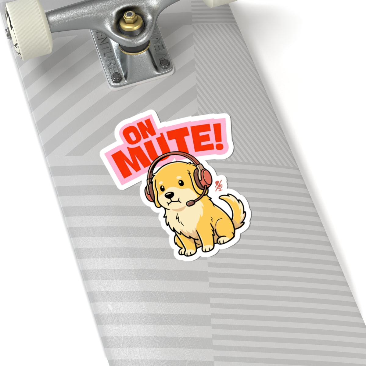 On Mute Dog Sticker | Funny Office Vinyl Decal – Agenda Animals