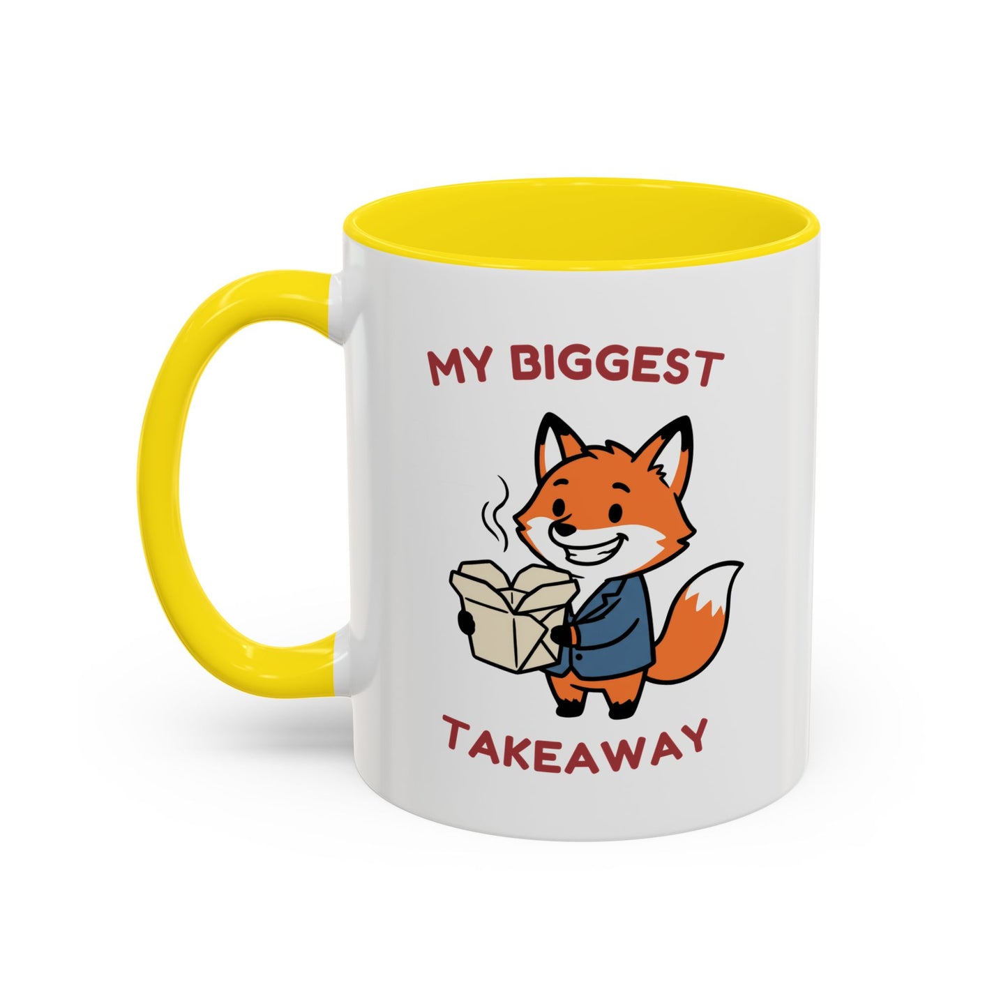 My Biggest Takeaway Fox Mug | Funny Office Meeting Pun Cup | Coworker Gift | Animal Humour Accent Mug 11oz 15oz
