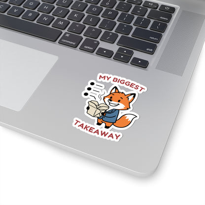 My Biggest Takeaway Fox Sticker | Funny Office Vinyl Decal – Agenda Animals