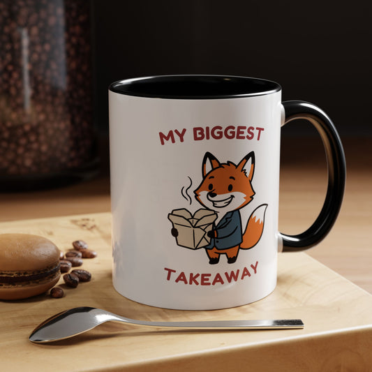 My Biggest Takeaway Fox Mug | Funny Office Meeting Pun Cup | Coworker Gift | Animal Humour Accent Mug 11oz 15oz
