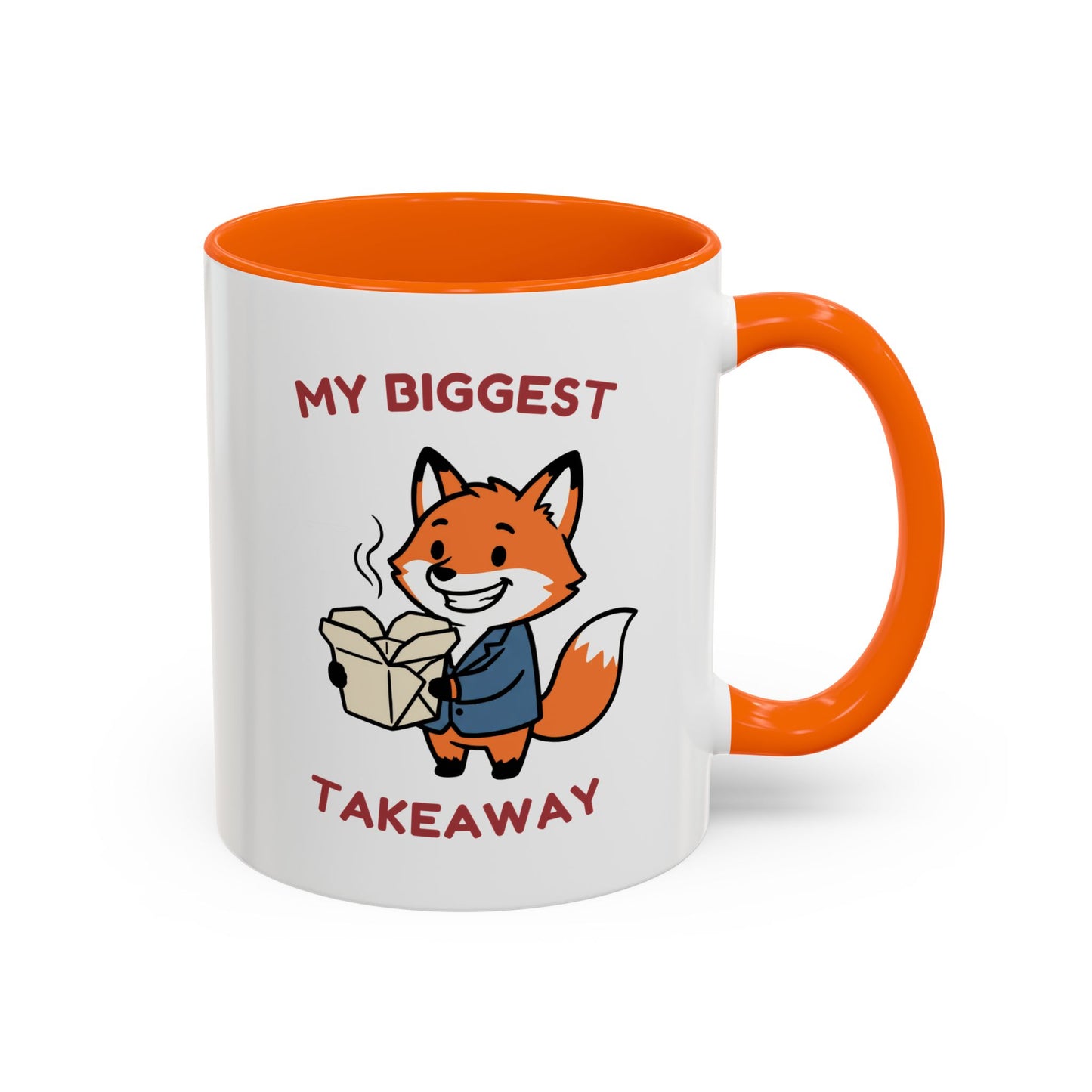 My Biggest Takeaway Fox Mug | Funny Office Meeting Pun Cup | Coworker Gift | Animal Humour Accent Mug 11oz 15oz