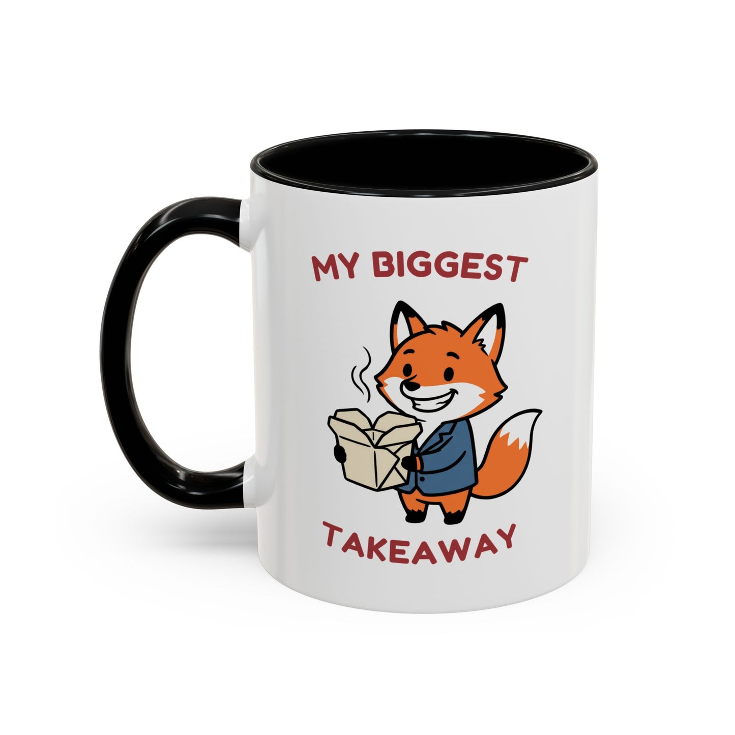 My Biggest Takeaway Fox Mug | Funny Office Meeting Pun Cup | Coworker Gift | Animal Humour Accent Mug 11oz 15oz