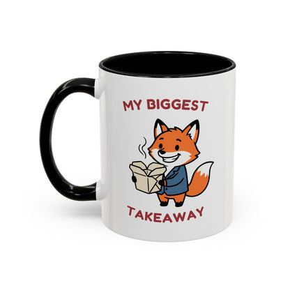 My Biggest Takeaway Fox Mug | Funny Office Meeting Pun Cup | Coworker Gift | Animal Humour Accent Mug 11oz 15oz