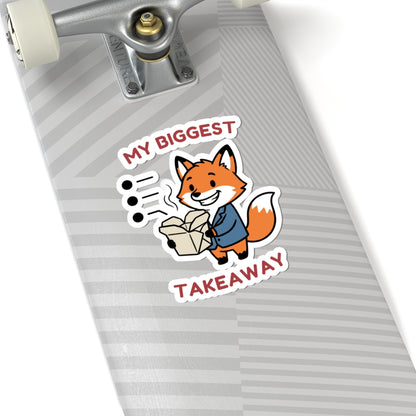 My Biggest Takeaway Fox Sticker | Funny Office Vinyl Decal – Agenda Animals
