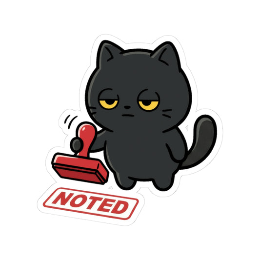 Noted Cat Sticker | Funny Office Vinyl Decal – Agenda Animals