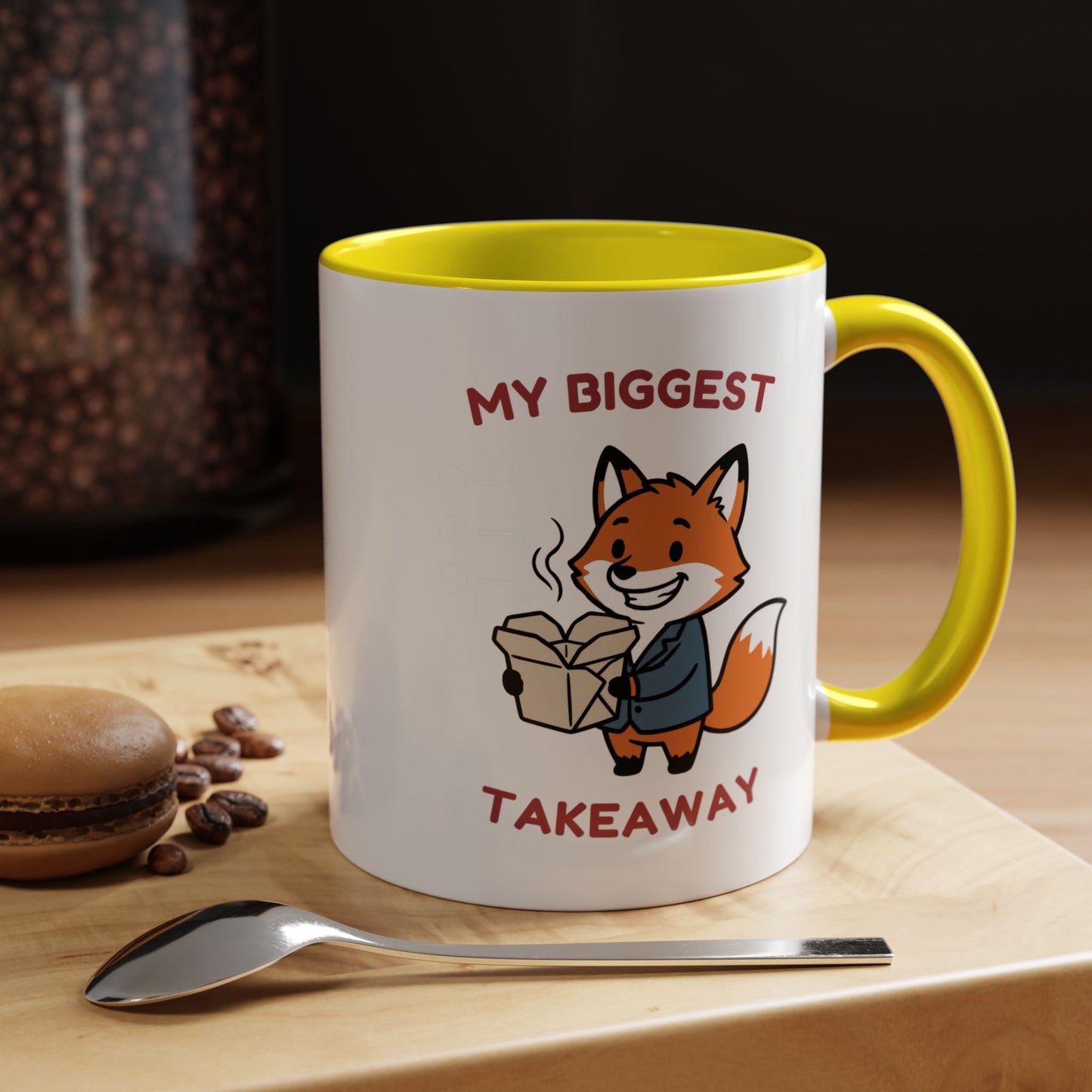 My Biggest Takeaway Fox Mug | Funny Office Meeting Pun Cup | Coworker Gift | Animal Humour Accent Mug 11oz 15oz