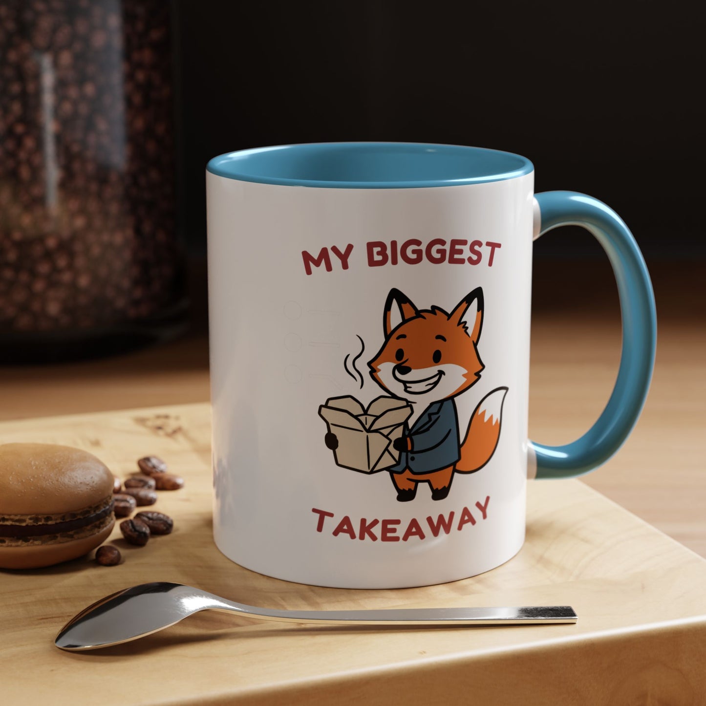 My Biggest Takeaway Fox Mug | Funny Office Meeting Pun Cup | Coworker Gift | Animal Humour Accent Mug 11oz 15oz