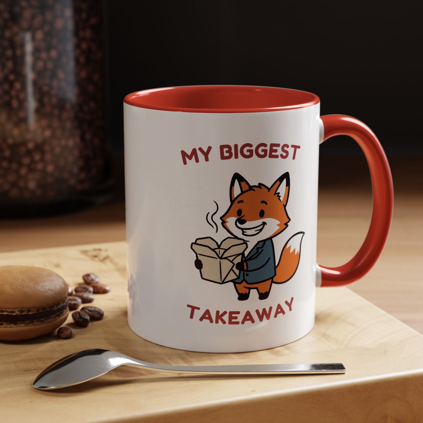 My Biggest Takeaway Fox Mug | Funny Office Meeting Pun Cup | Coworker Gift | Animal Humour Accent Mug 11oz 15oz