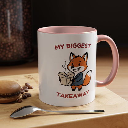 My Biggest Takeaway Fox Mug | Funny Office Meeting Pun Cup | Coworker Gift | Animal Humour Accent Mug 11oz 15oz