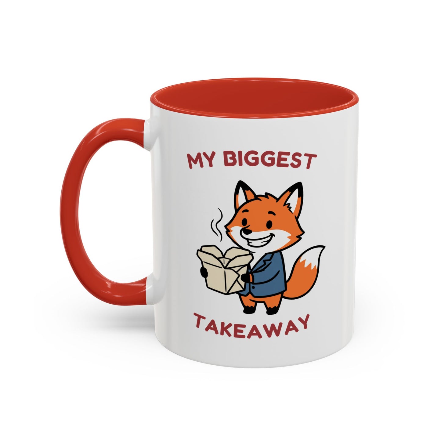 My Biggest Takeaway Fox Mug | Funny Office Meeting Pun Cup | Coworker Gift | Animal Humour Accent Mug 11oz 15oz