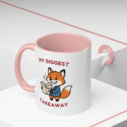 My Biggest Takeaway Fox Mug | Funny Office Meeting Pun Cup | Coworker Gift | Animal Humour Accent Mug 11oz 15oz