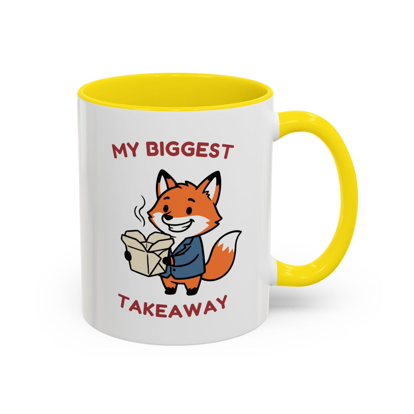My Biggest Takeaway Fox Mug | Funny Office Meeting Pun Cup | Coworker Gift | Animal Humour Accent Mug 11oz 15oz